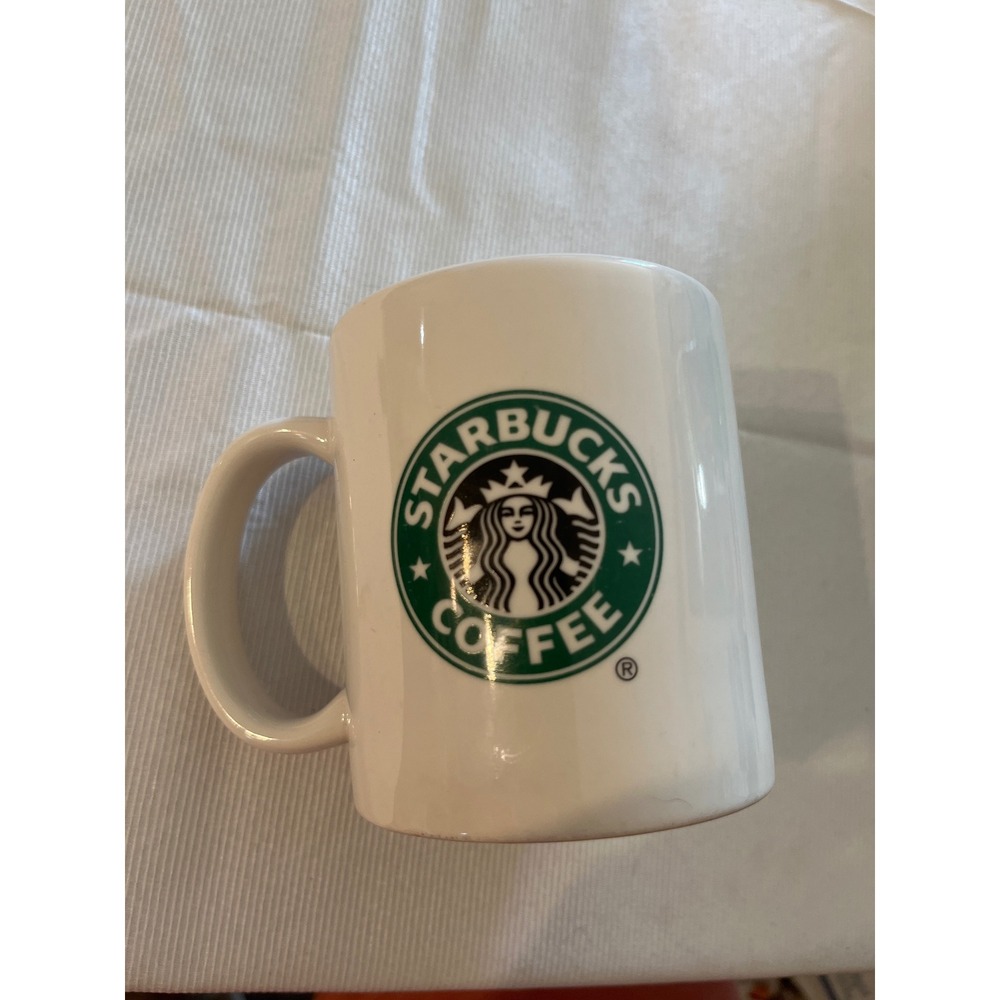 Starbucks Coffee 2004 Vintage Siren Logo White Ceramic Mug Cup 12oz‎